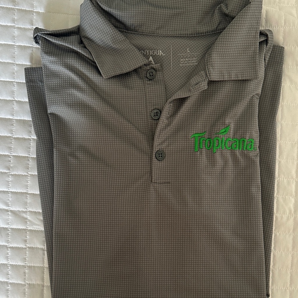 Antigua Charcoal Polo Shirt with Tropicana Logo